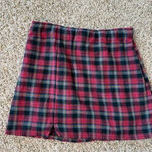 American Eagle Outfitters Red and Blue Plaid Mini Skirt